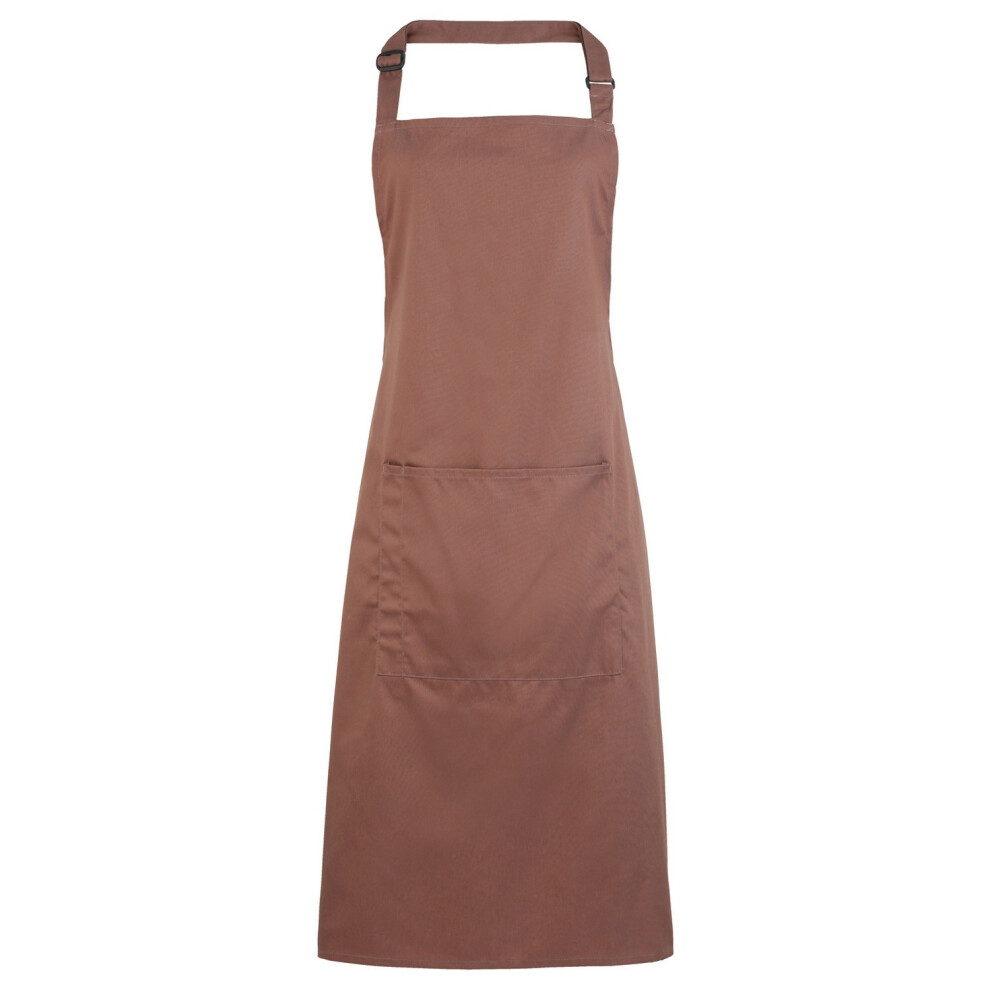 (One Size, Mocha) Premier Ladies/Womens Colours Bip Apron With Pocket / Workwear