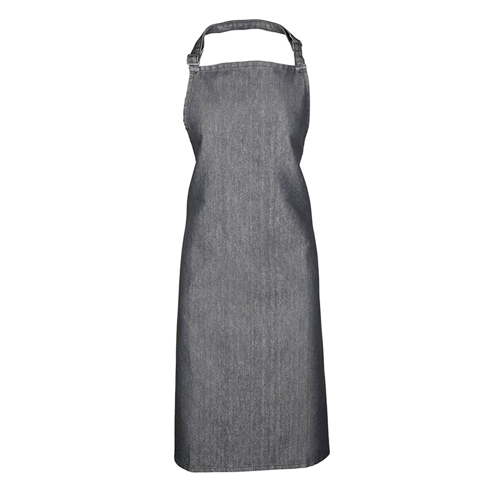 (One Size, Grey Denim) Premier Ladies/Womens Colours Bip Apron With Pocket / Workwear