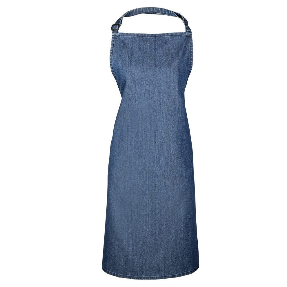 (One Size, Indigo Denim) Premier Ladies/Womens Colours Bip Apron With Pocket / Workwear