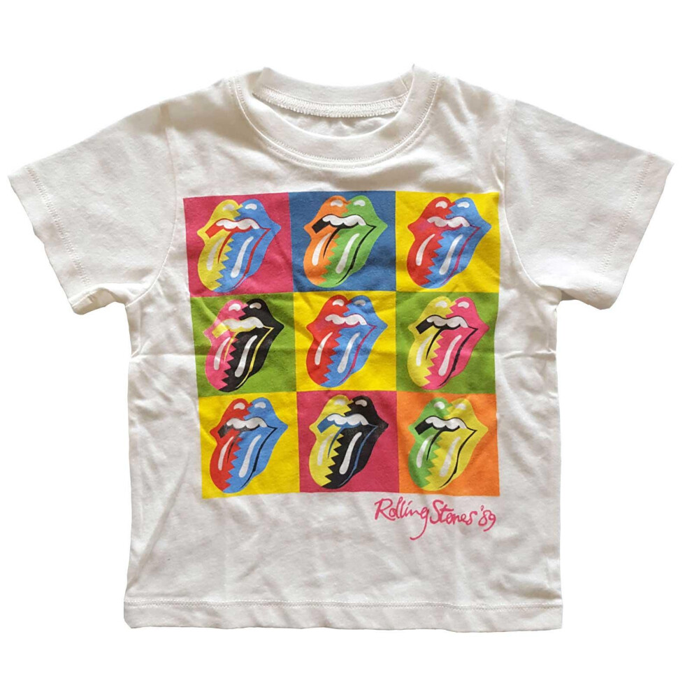 (12 Months, White) The Rolling Stones Childrens/Kids Two Tone Logo T-Shirt