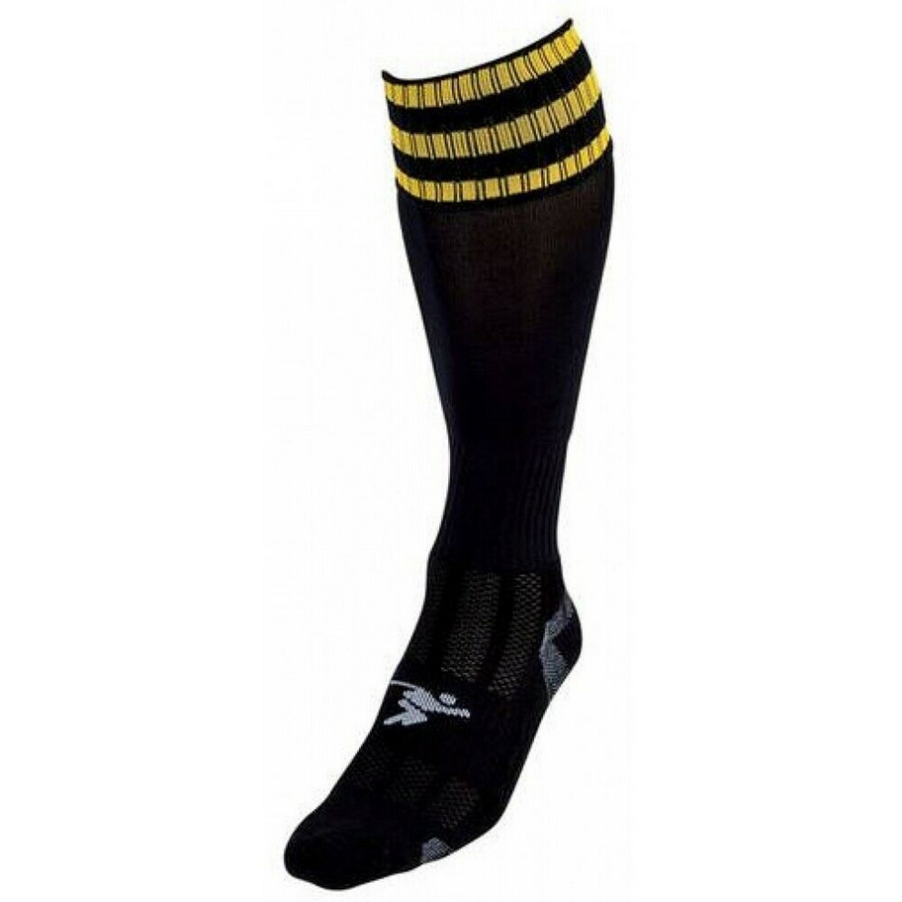 (3 UK-6 UK, Black/Gold) Precision Childrens/Kids Pro Football Socks
