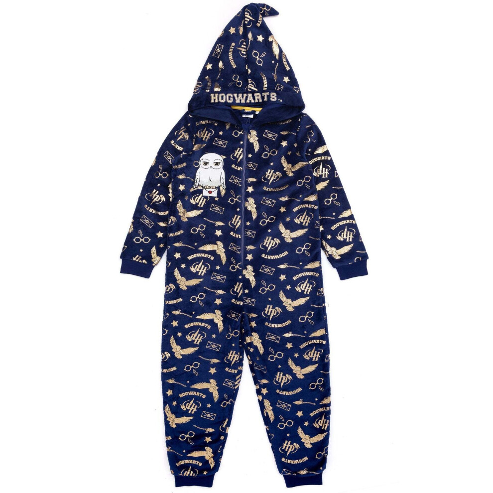 (13-14 Years, Navy/Gold) Harry Potter Childrens/Kids Sleepsuit