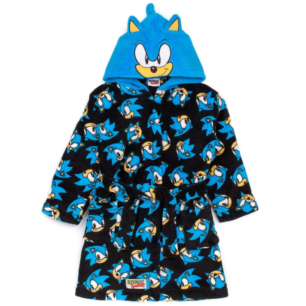 (11-12 Years, Black/Blue) Sonic The Hedgehog Childrens/Kids Dressing Gown