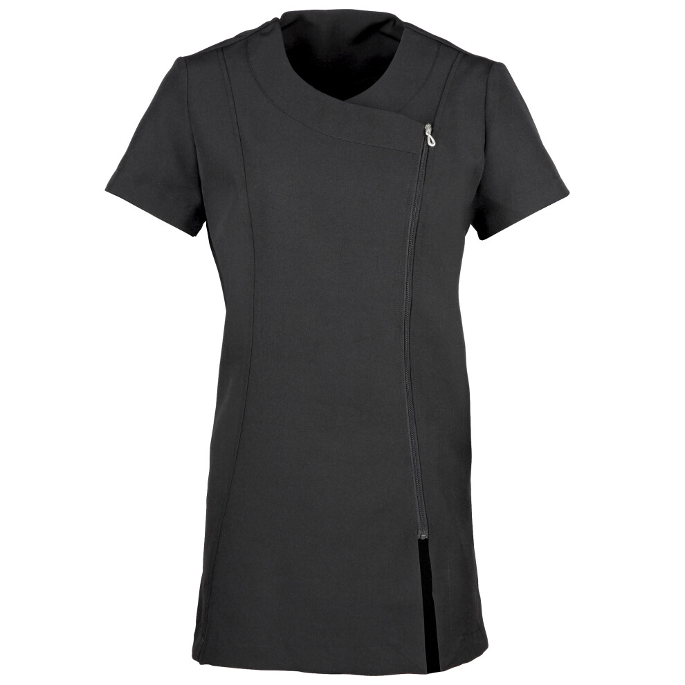 (12, Black) Premier Ladies/Womens *Camellia* Tunic / Health Beauty & Spa / Workwear
