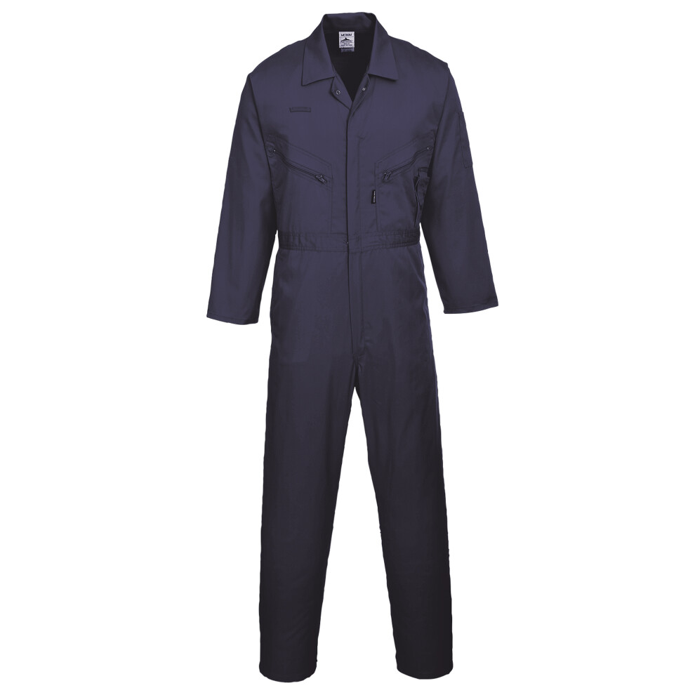 (Extra Large x Regular, Navy) Portwest Mens Liverpool-zip Workwear Coverall