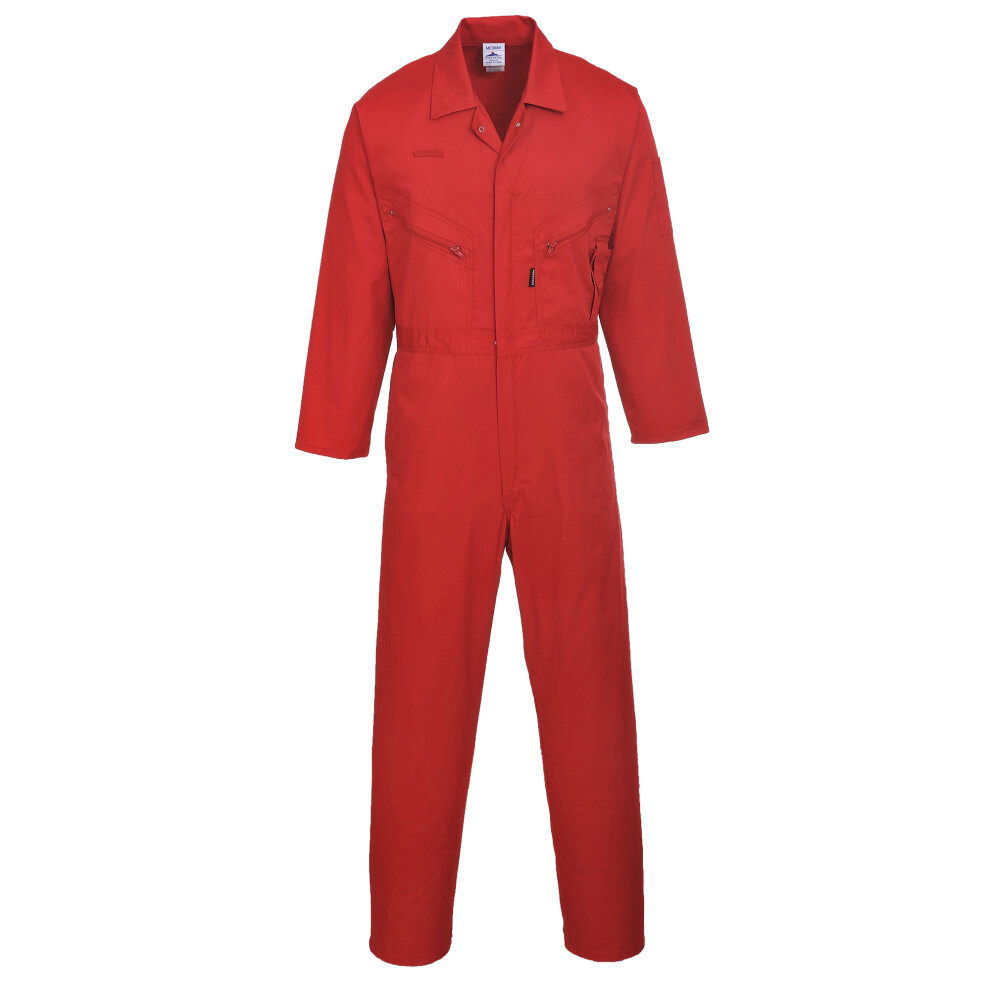 (3XL x Regular, Red) Portwest Mens Liverpool-zip Workwear Coverall