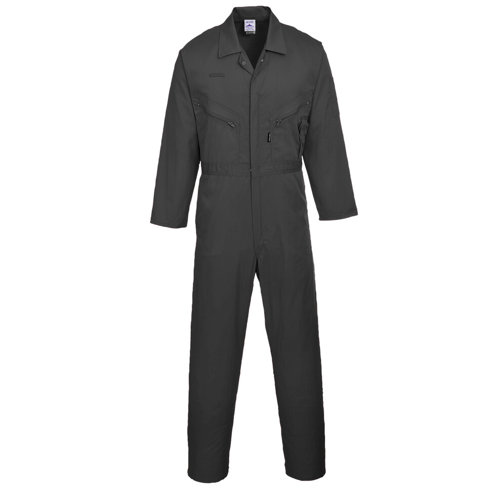 (Large x Tall, Black) Portwest Mens Liverpool-zip Workwear Coverall