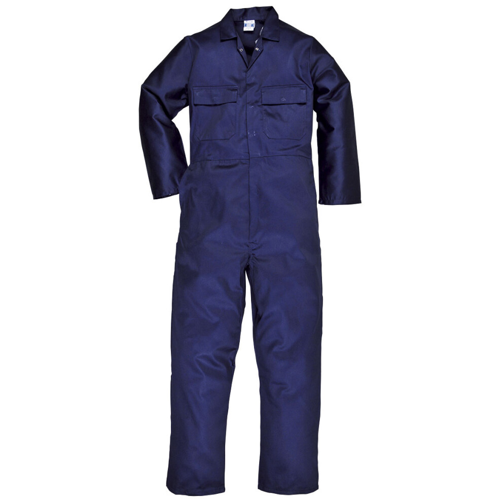 (L x Long, Navy) Portwest Mens Euro Work Polycotton Coverall (S999) / Workwear