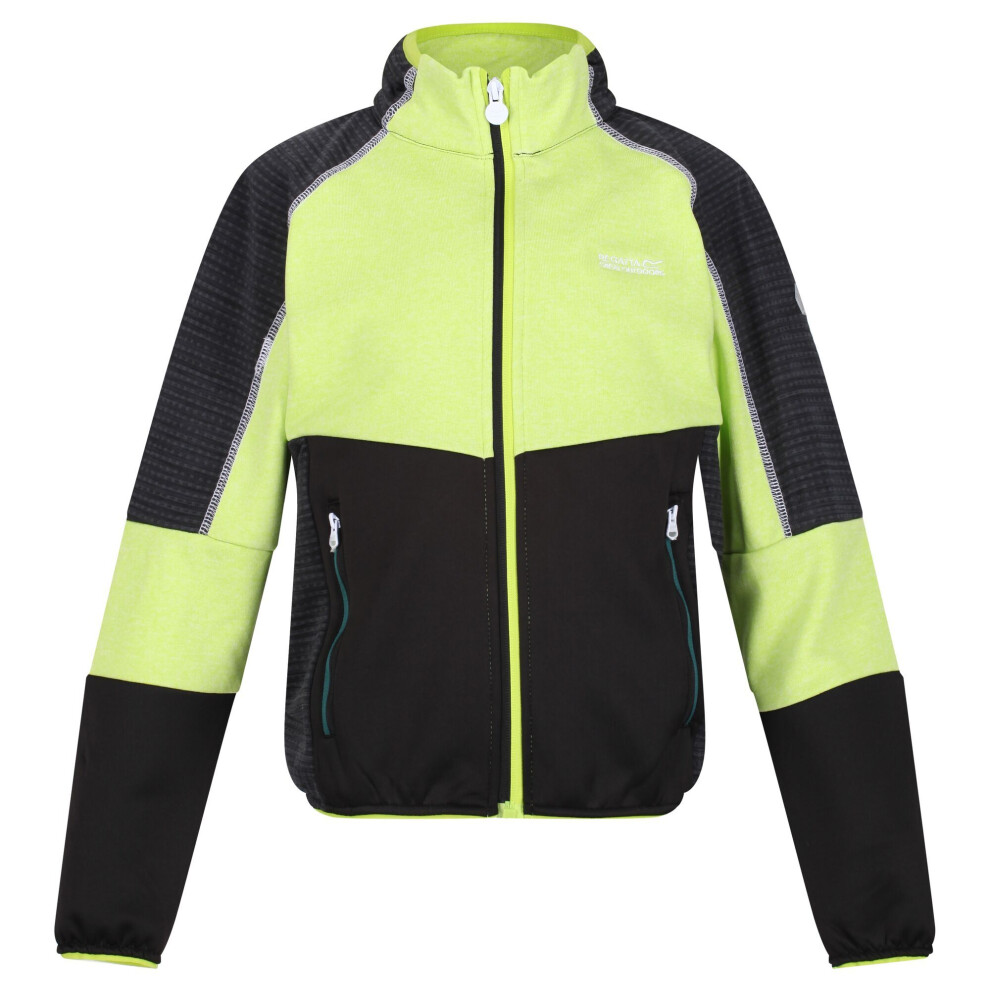 (9-10 Years, Bright Kiwi/Black) Regatta Childrens/Kids Oberon V Soft Shell Jacket