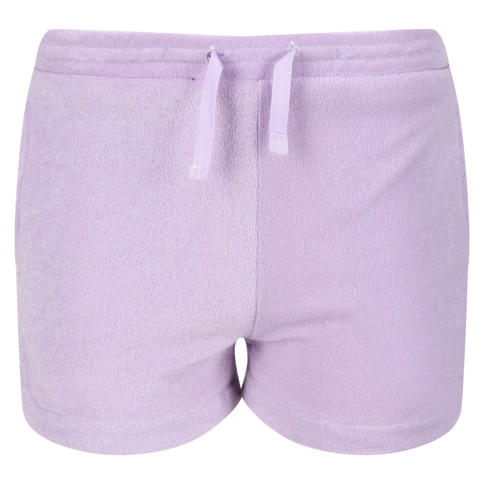 (9-10 Years, Pastel Lilac) Regatta Girls Dayana Towelling Casual Shorts