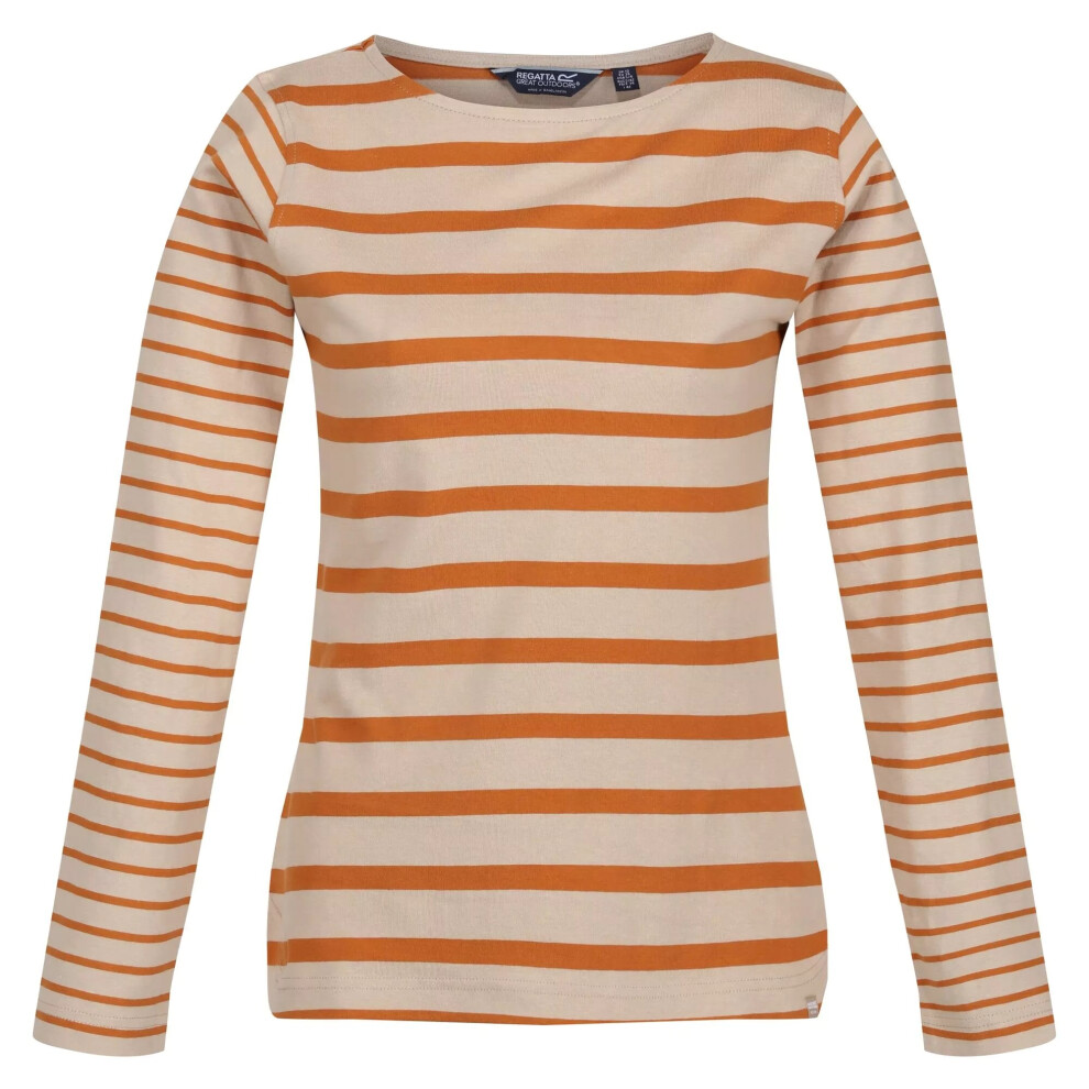 (8 UK, Moccasin Brown/Copper) Regatta Womens/Ladies Farida Striped Long-Sleeved T-Shirt