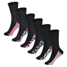 RJM Womens/Ladies Animal Print Socks (Pack Of 6)
