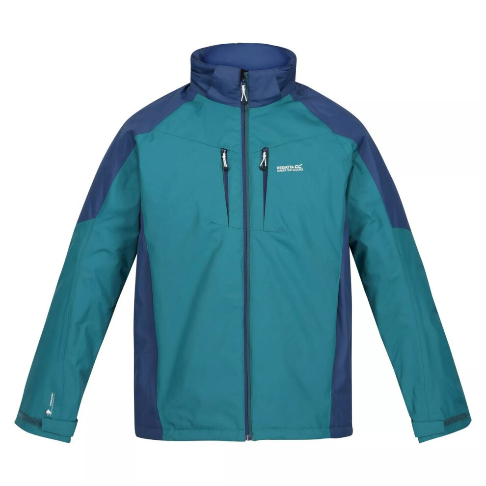 (2XL, Pacific Green/Admiral Blue) Regatta Mens Calderdale Waterproof Jacket