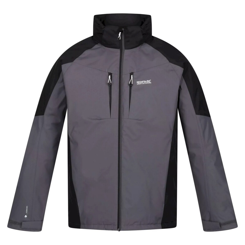 (3XL, Dark Grey/Black) Regatta Mens Calderdale Waterproof Jacket