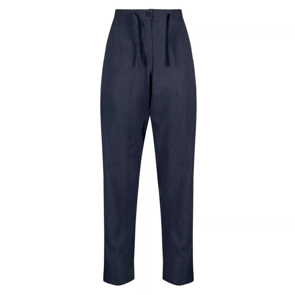 (8 UK, Navy) Regatta Womens/Ladies Maida Linen Trousers