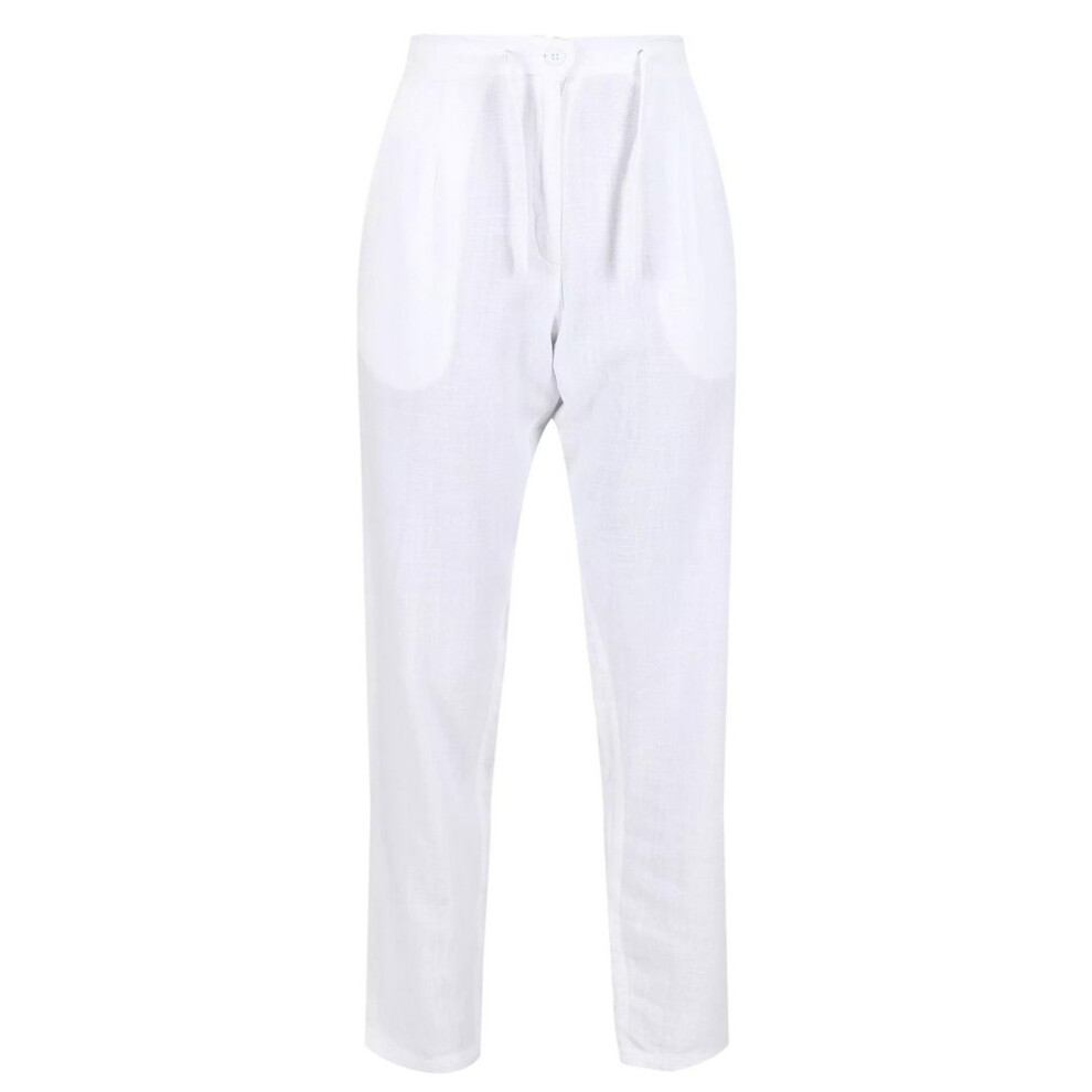 (10 UK, White) Regatta Womens/Ladies Maida Linen Trousers
