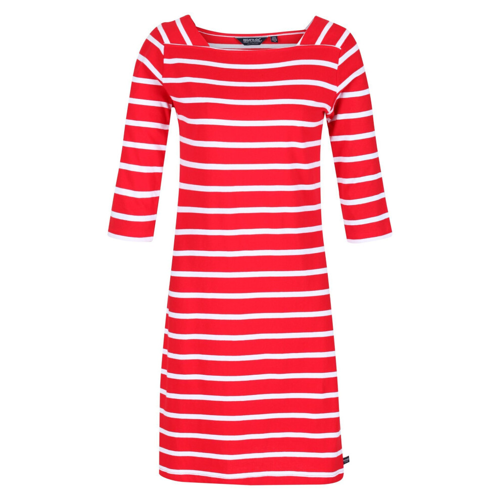 (12 UK, True Red/White) Regatta Womens/Ladies Paislee Stripe Casual Dress