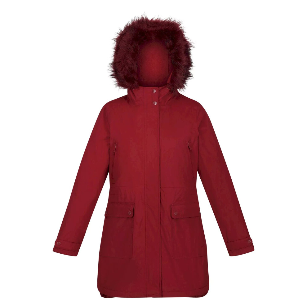 (8 UK, Cabernet) Regatta Womens/Ladies Sabinka Faux Fur Trim Parka