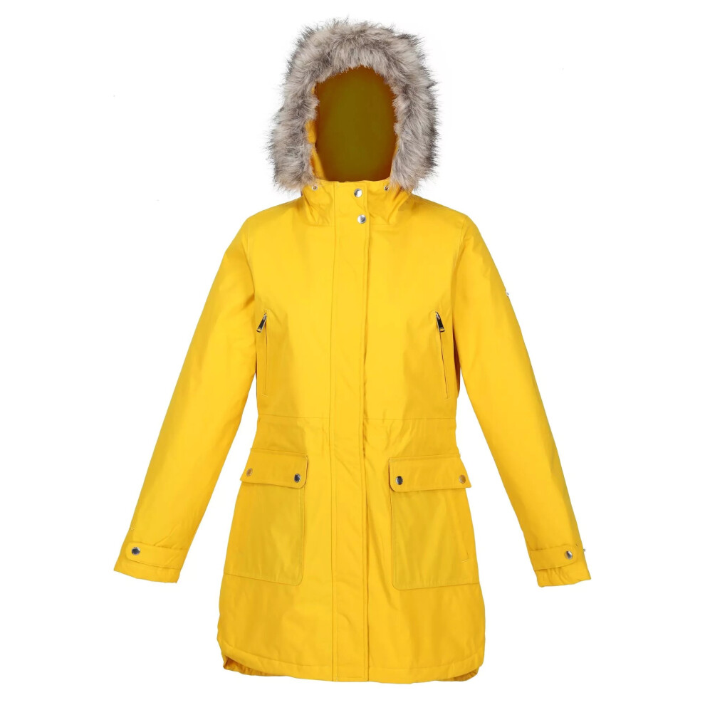 (8 UK, Sunset) Regatta Womens/Ladies Sabinka Faux Fur Trim Parka