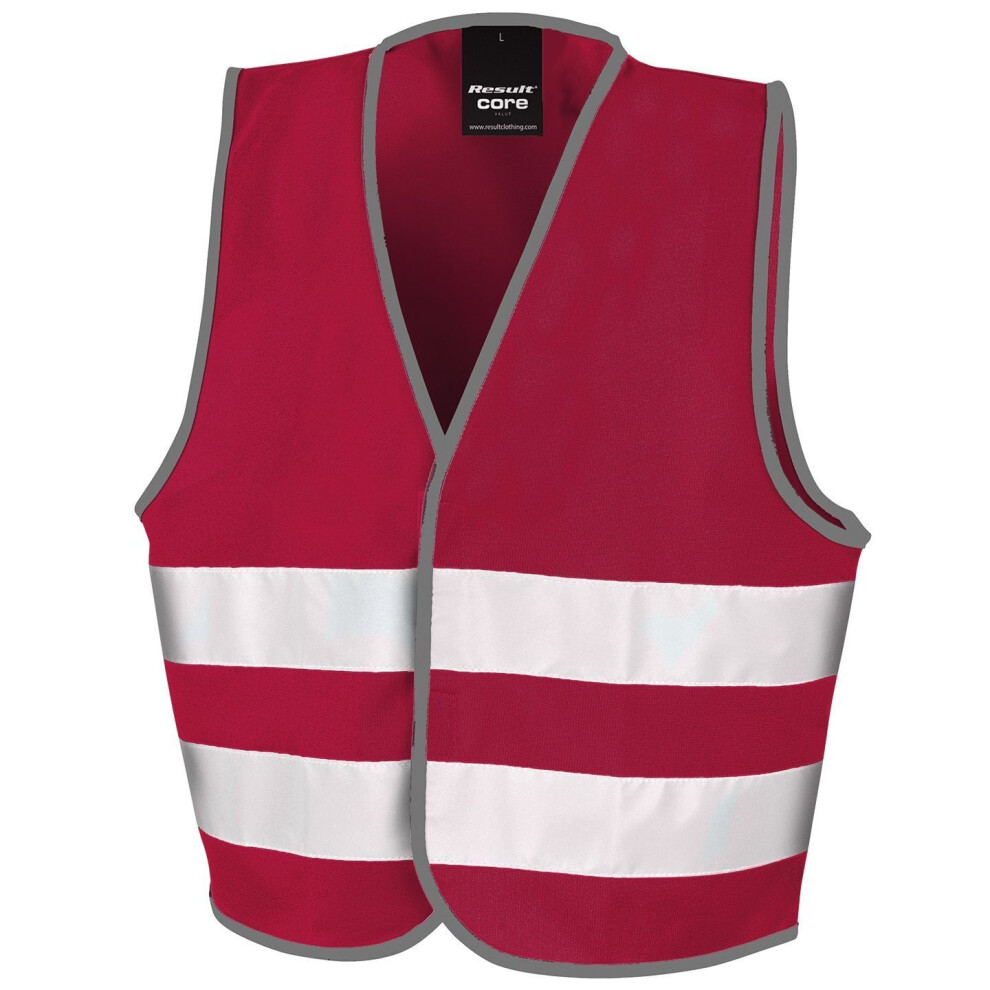 (10-12, Burgundy) Result Core Kids Unisex Hi-Vis Safety Vest