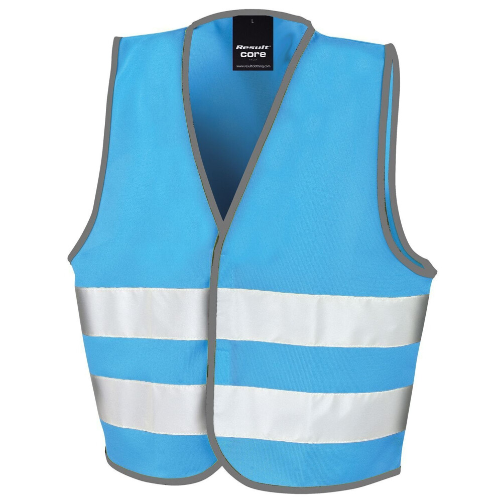 (10-12, Sky Blue) Result Core Kids Unisex Hi-Vis Safety Vest