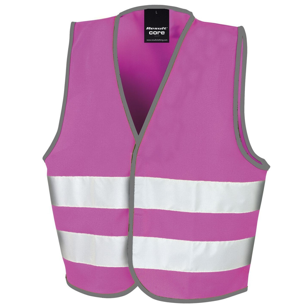 (4-6, Pink) Result Core Kids Unisex Hi-Vis Safety Vest