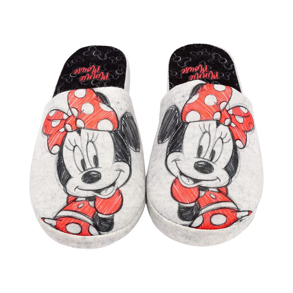 (7 UK-8 UK, Grey) Disney Womens/Ladies Minnie Mouse Slippers