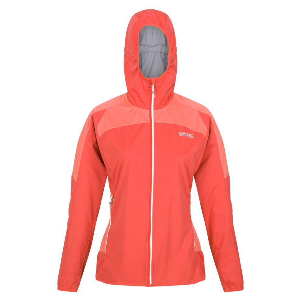 (10 UK, Neon Peach/Fusion Coral) Regatta Womens/Ladies Tarvos IV Softshell Jacket