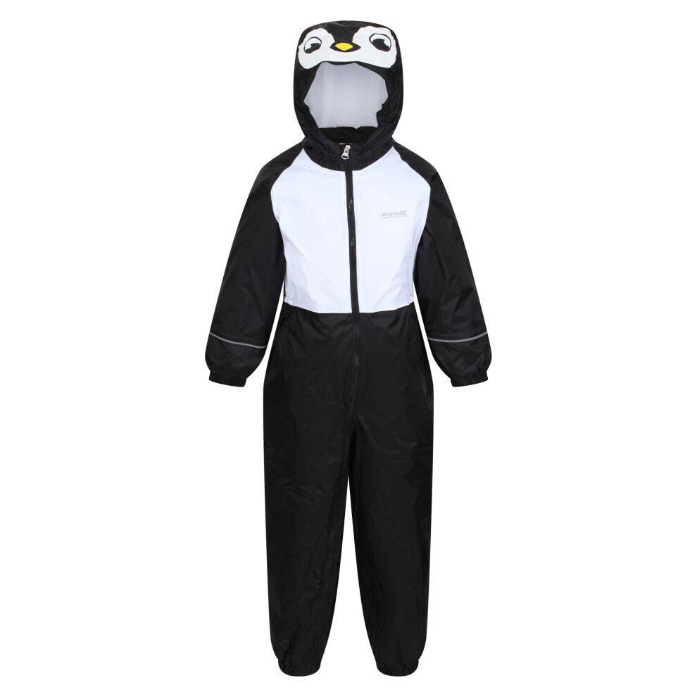 (6-7 Years, Black) Regatta Childrens/Kids Mudplay III Penguin Waterproof Puddle Suit