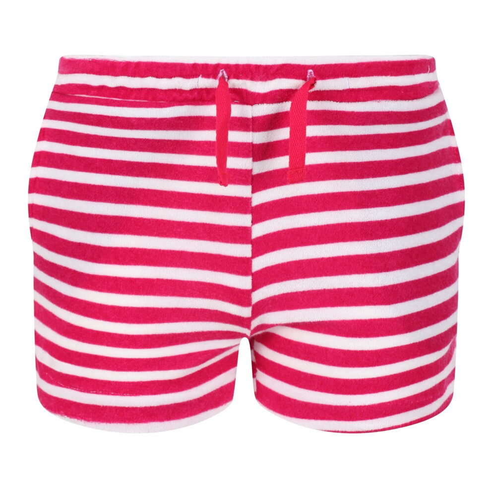 (11-12 Years, Pink Fusion/White) Regatta Childrens/Kids Dayana Towelling Stripe Casual Shorts