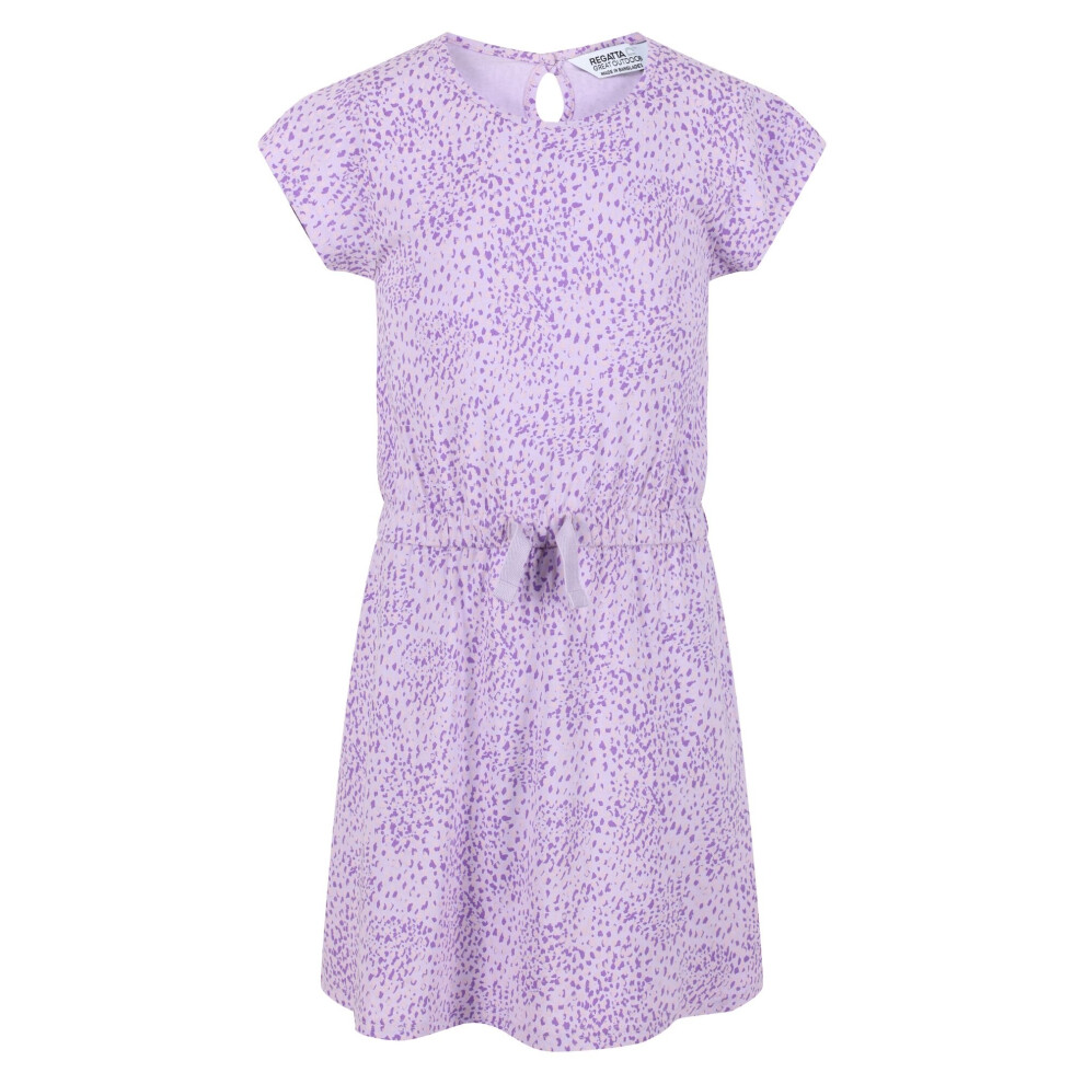 (11-12 Years, Pastel Lilac) Regatta Childrens/Kids Catrinel Animal Print Casual Dress