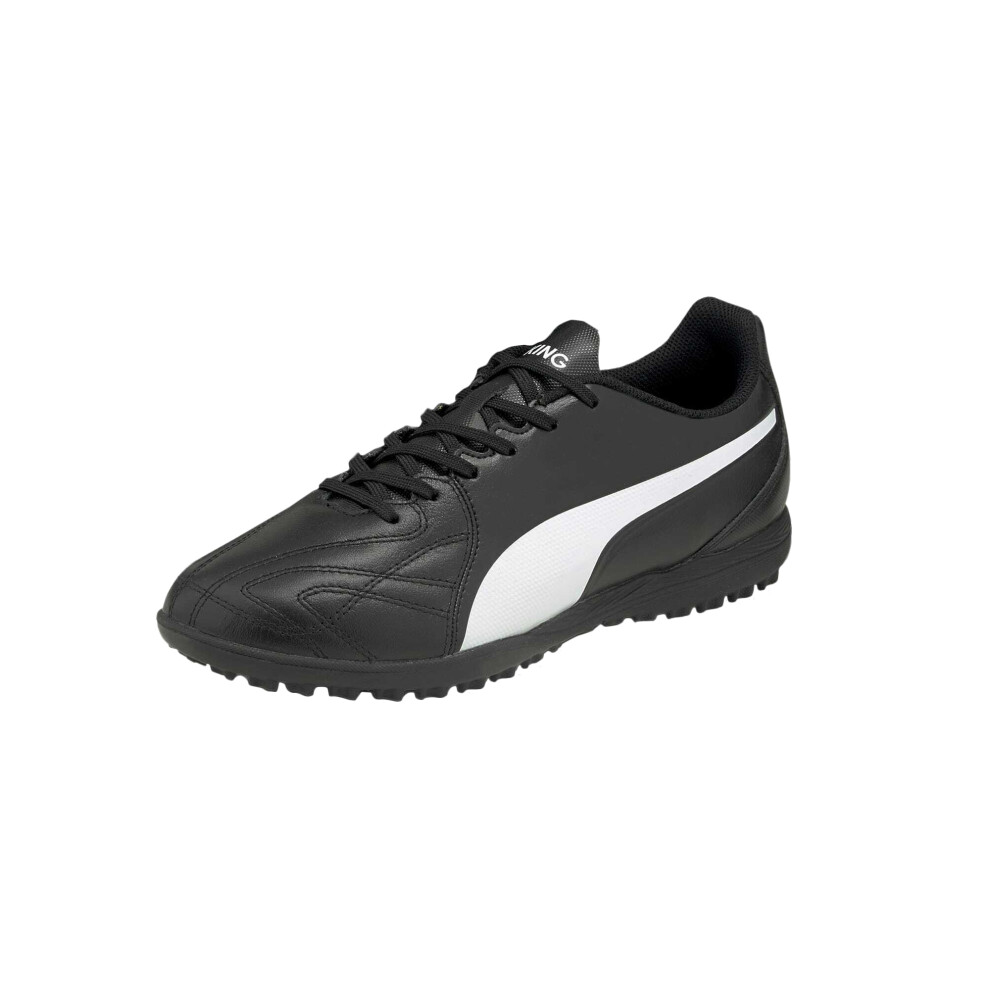 (7 UK, Black/White) Puma Mens King Hero 21 TT Leather Astro Turf Trainers