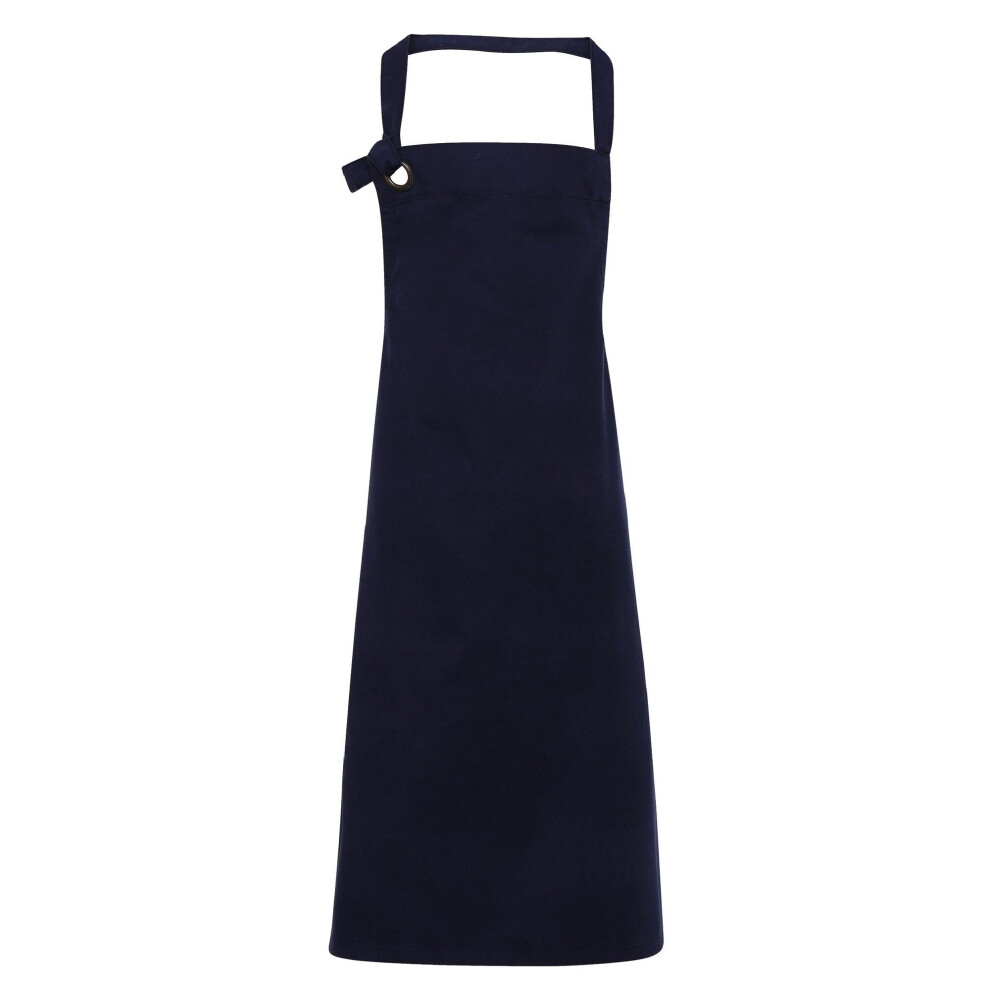 (One Size, Navy) Premier Unisex Calibre Heavy Cotton Canvas Bib Apron (Pack of 2)