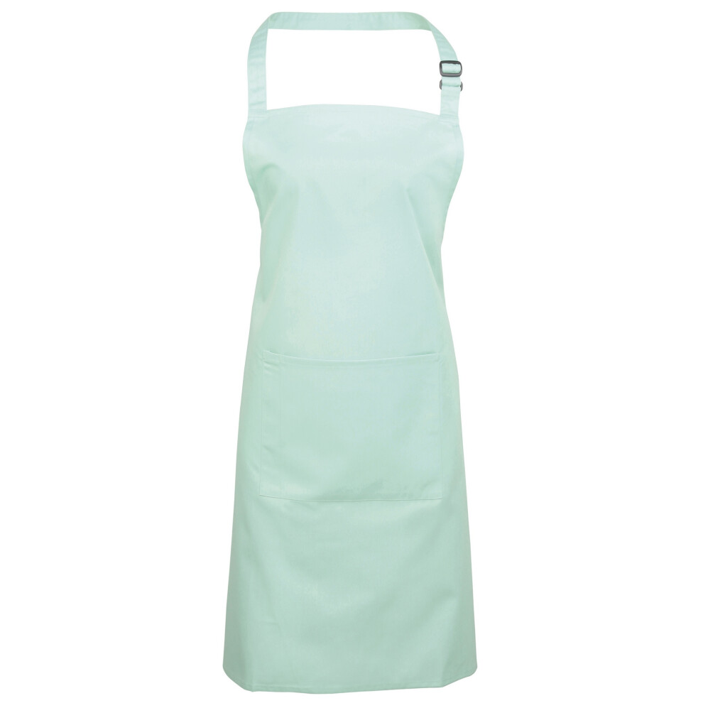 (One Size, Aqua) Premier Ladies/Womens Colours Bip Apron With Pocket / Workwear (Pack of 2)