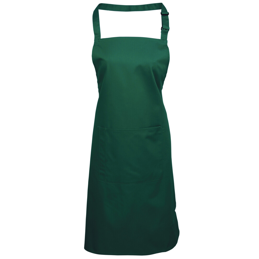 (One Size, Bottle) Premier Ladies/Womens Colours Bip Apron With Pocket / Workwear (Pack of 2)