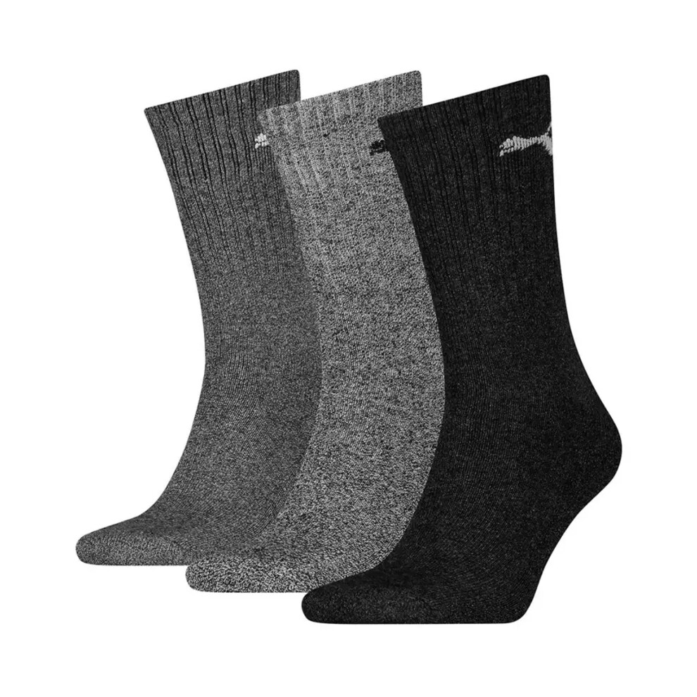 (12 UK-14 UK, Grey) Puma Unisex Adult Crew Sports Socks (Pack of 3)