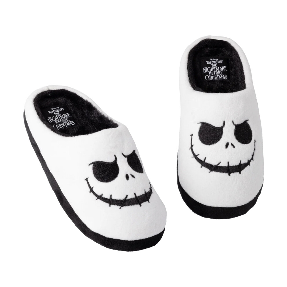 (5 UK-6 UK, White/Black) Nightmare Before Christmas Womens/Ladies Jack Skellington Slippers