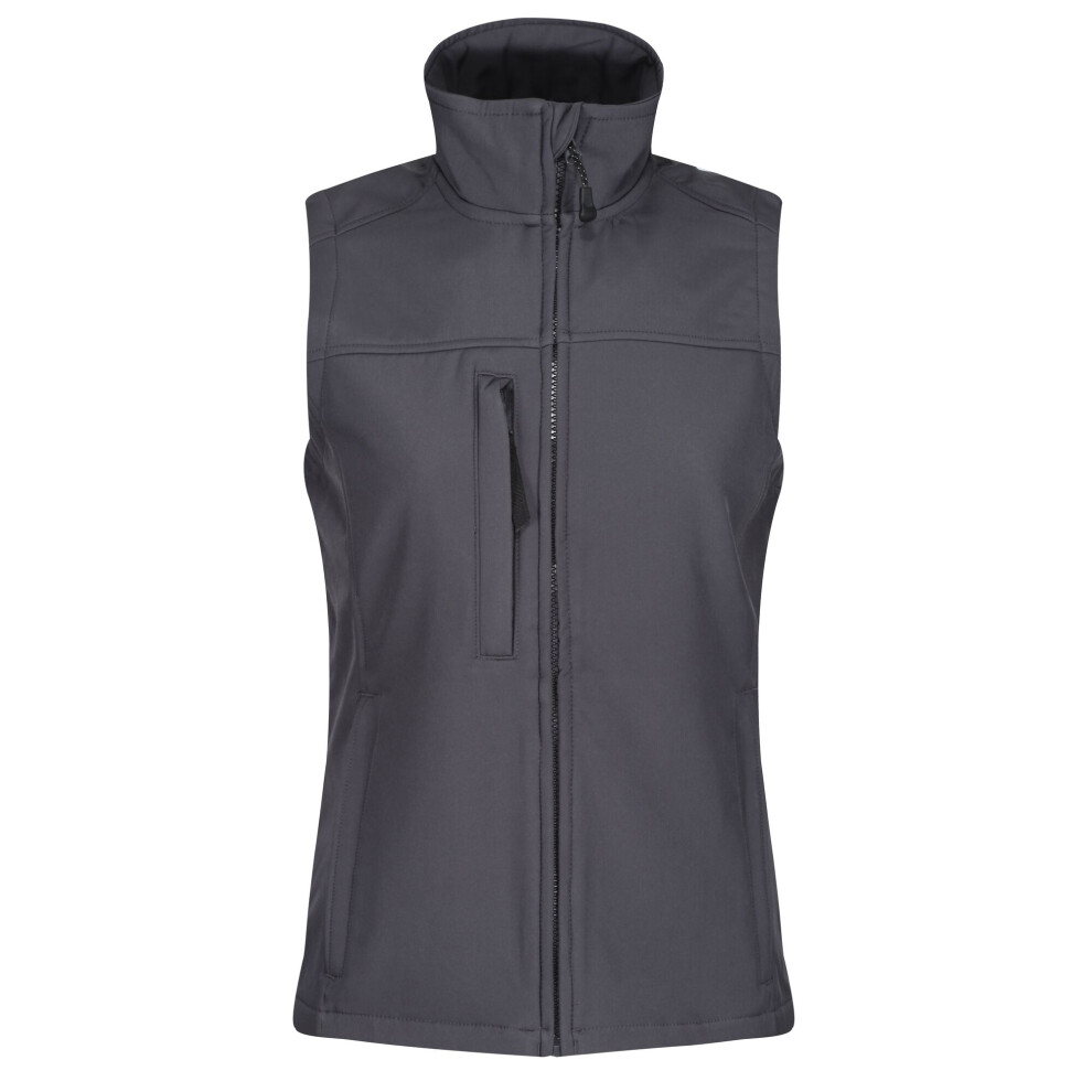 (12, Seal Grey) Regatta Womens/Ladies Flux Softshell Bodywarmer / Sleeveless Jacket (Water Repellent & Wind Resistant)