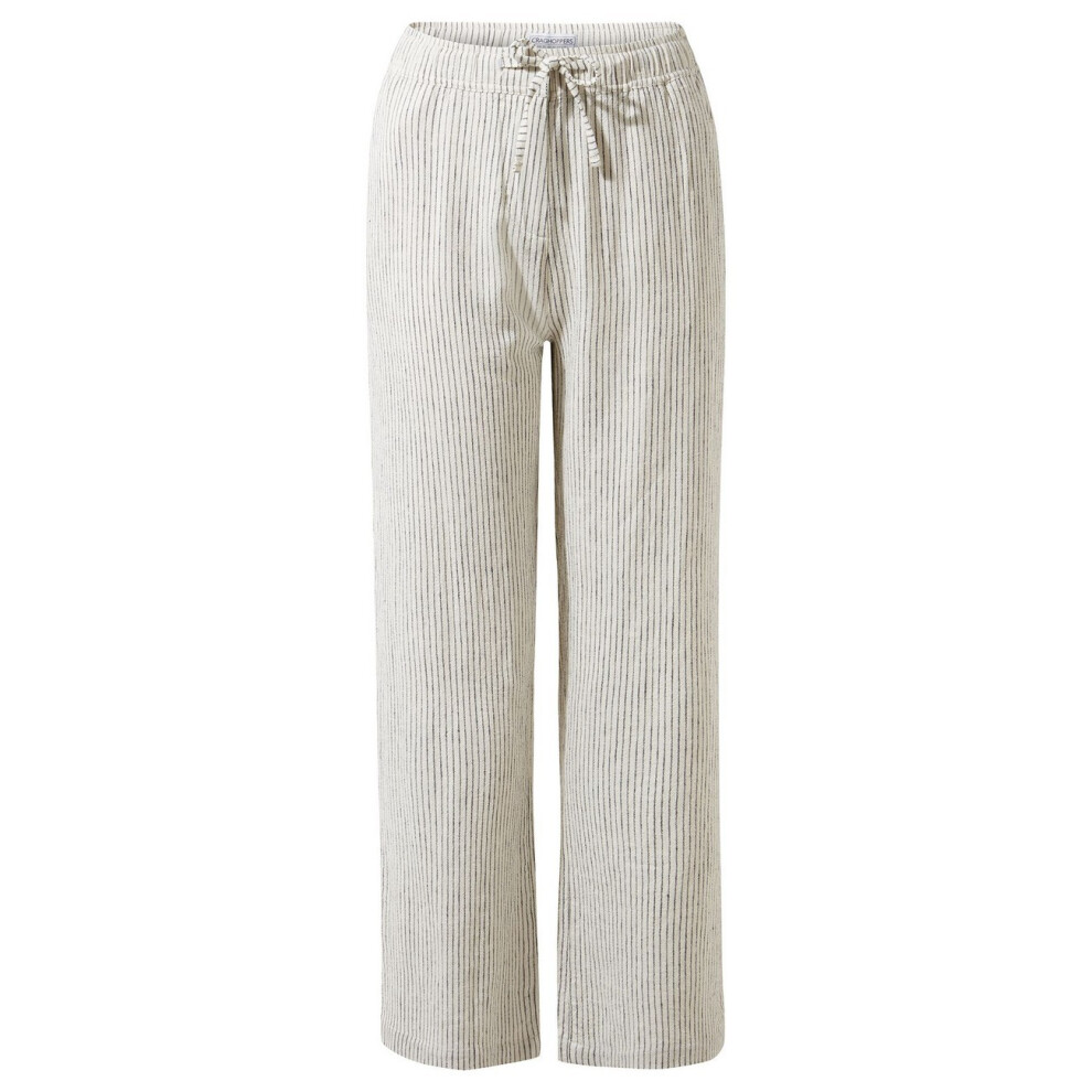 (18 UK, Cool White/Navy) Craghoppers Womens/Ladies Linah Striped Lounge Pants