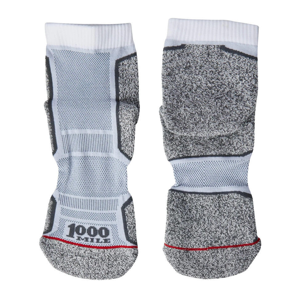 1000 Mile Men's White,Grey (L, White/Grey) Run Ankle Socks