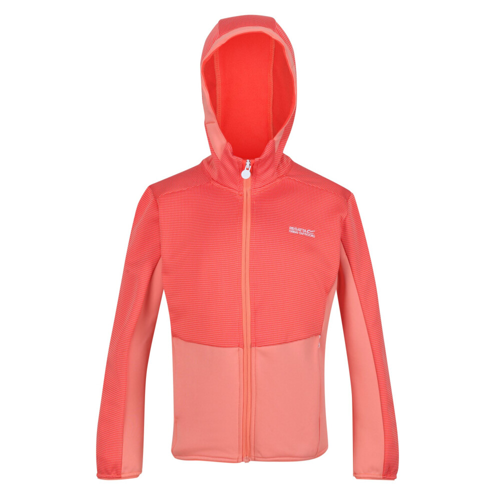 (3-4 Years, Neon Peach/Fusion Coral) Regatta Childrens/Kids Highton Full Zip Fleece Jacket