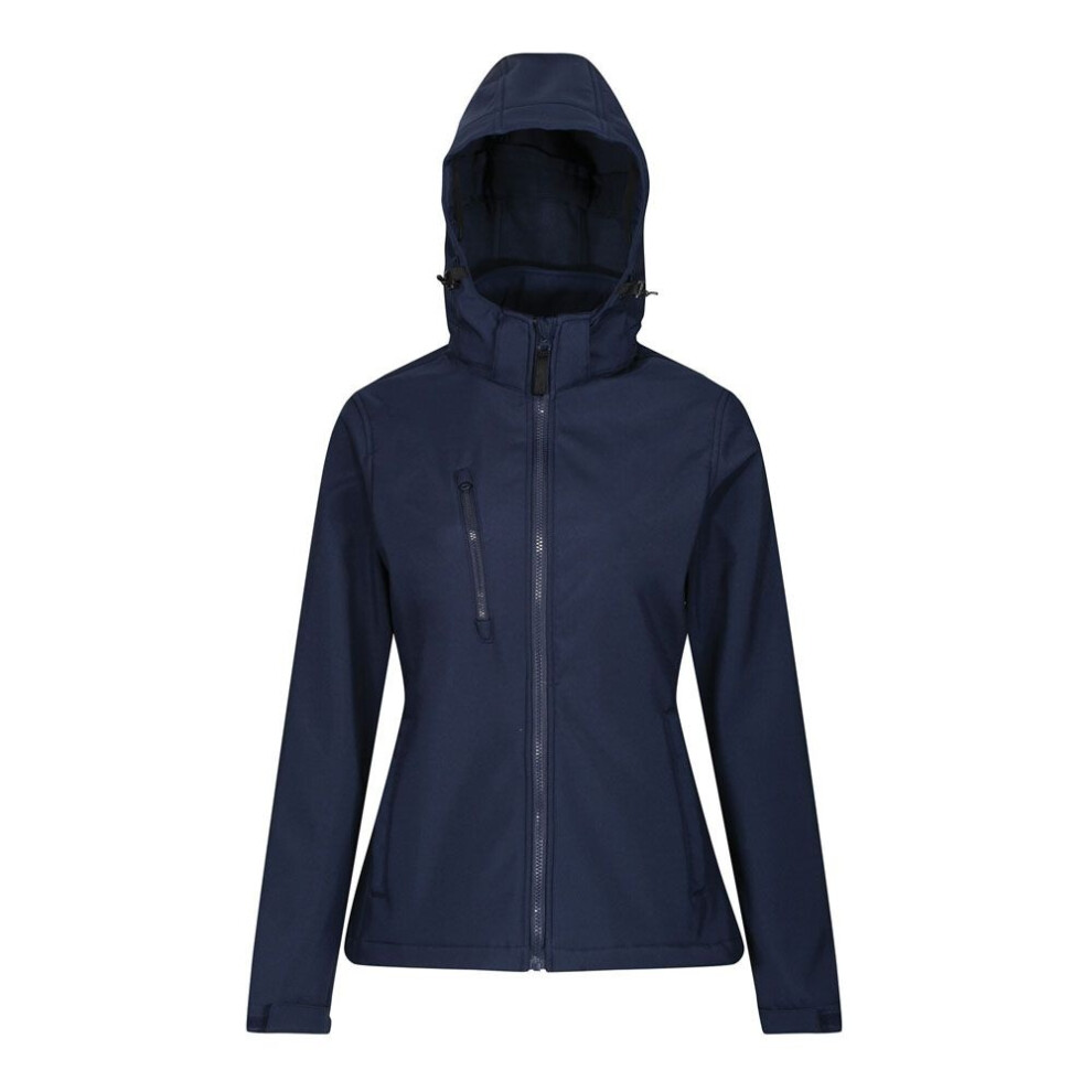 (10 UK, Navy) Regatta Womens/Ladies Venturer Hooded Soft Shell Jacket
