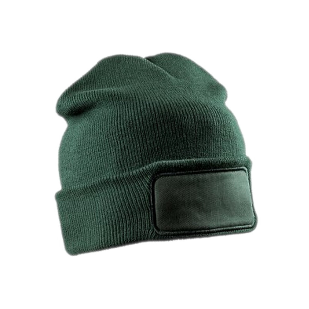 (One Size, Bottle Green) Result Adults Unisex Double Knit Printers Beanie