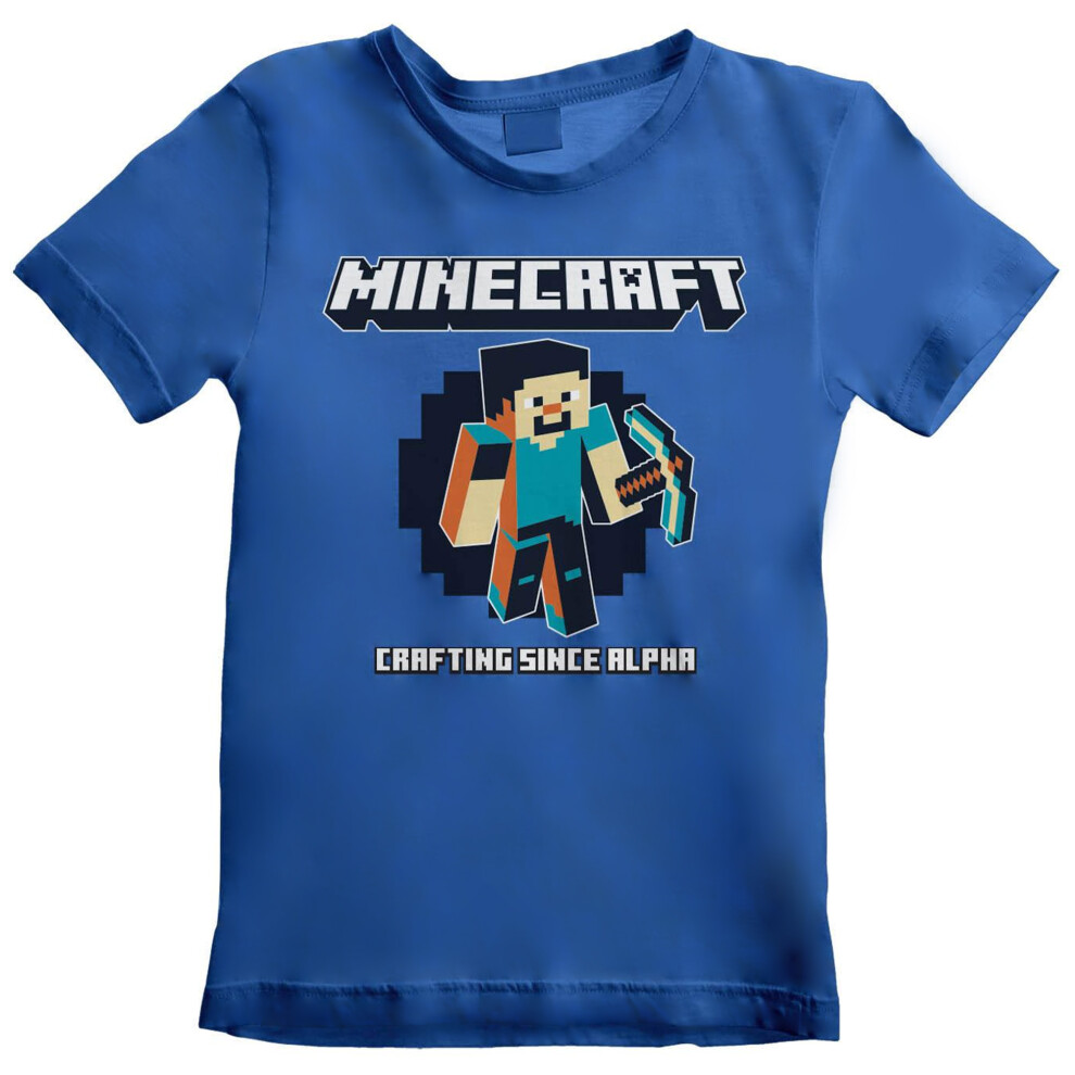 (12-13 Years, Blue) Minecraft Childrens/Kids Crafting Since Alpha T-Shirt