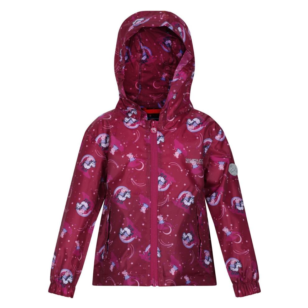 (12-18 Months, Raspberry Radiance) Regatta Childrens/Kids Peppa Pig Packaway Waterproof Jacket