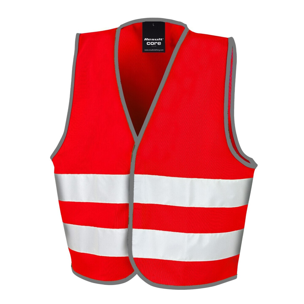 (10-12 Years, Red) SAFE-GUARD by Result Childrens/Kids Core Enhanced Hi-Vis Vest