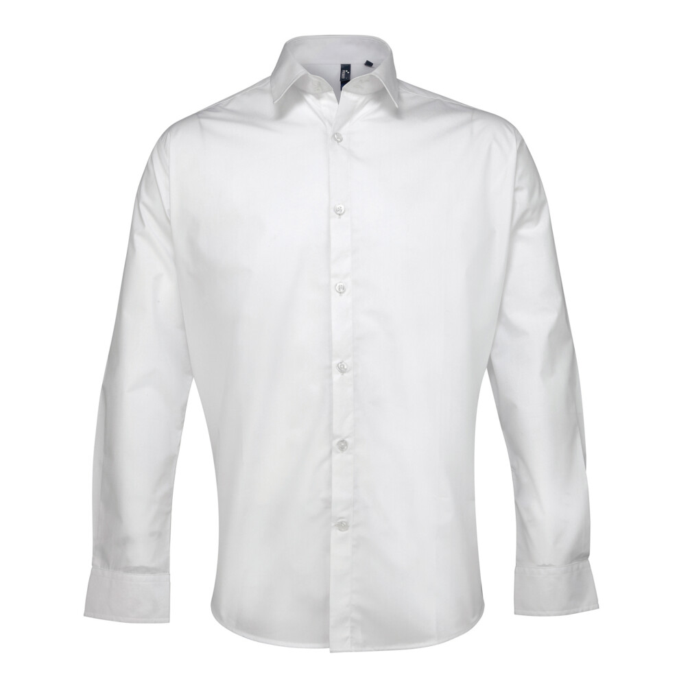 (18, White) Premier Supreme Heavier Weight Poplin Long Sleeve Work Shirt
