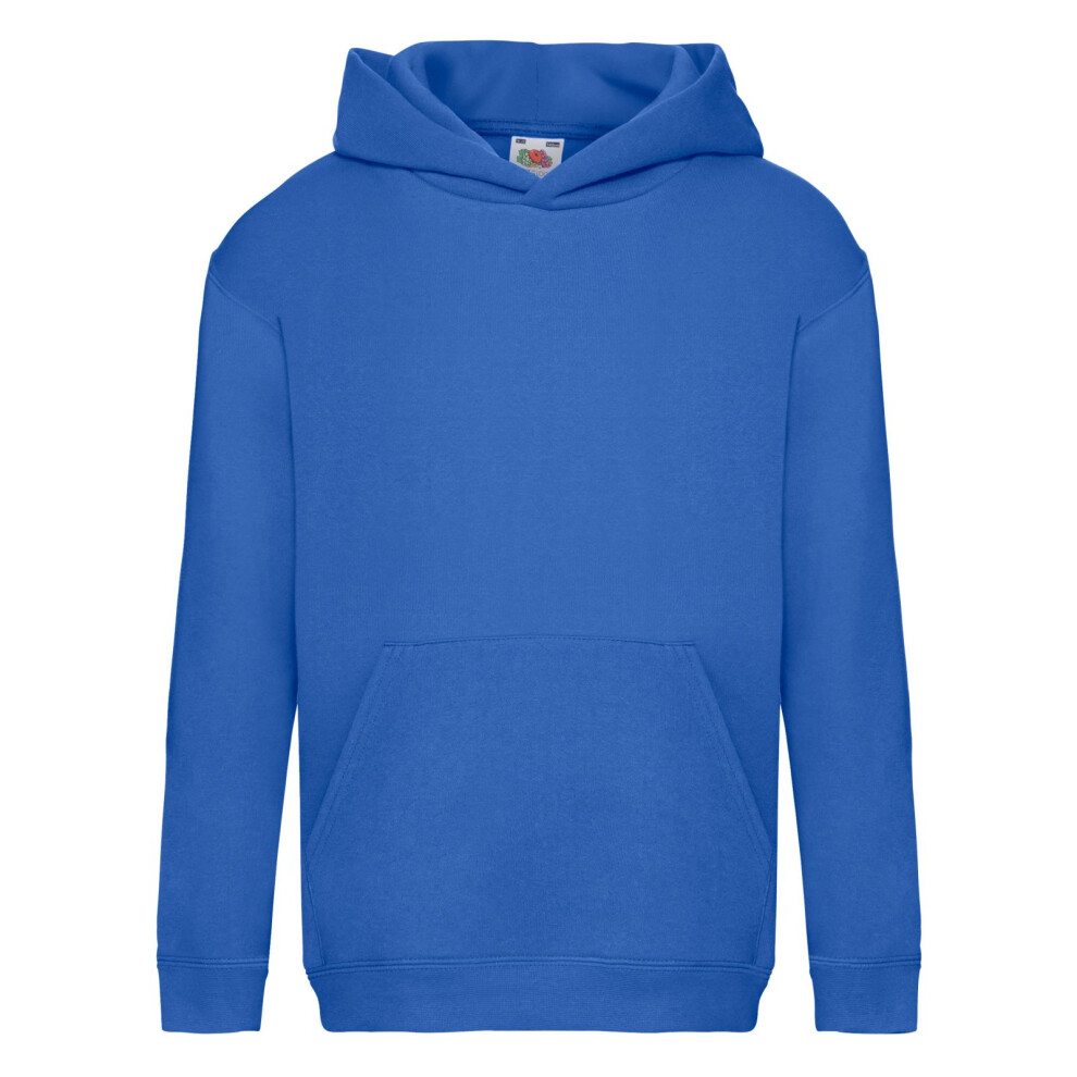 (14-15 Years, Royal Blue) Fruit Of The Loom Kids Unisex Premium 70/30 Hooded Sweatshirt / Hoodie