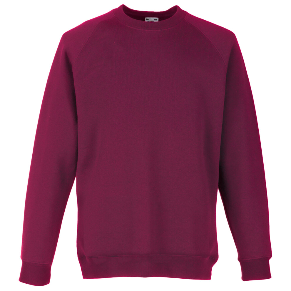 (14-15, Burgundy) Fruit Of The Loom Childrens Unisex Raglan Sleeve Sweatshirt