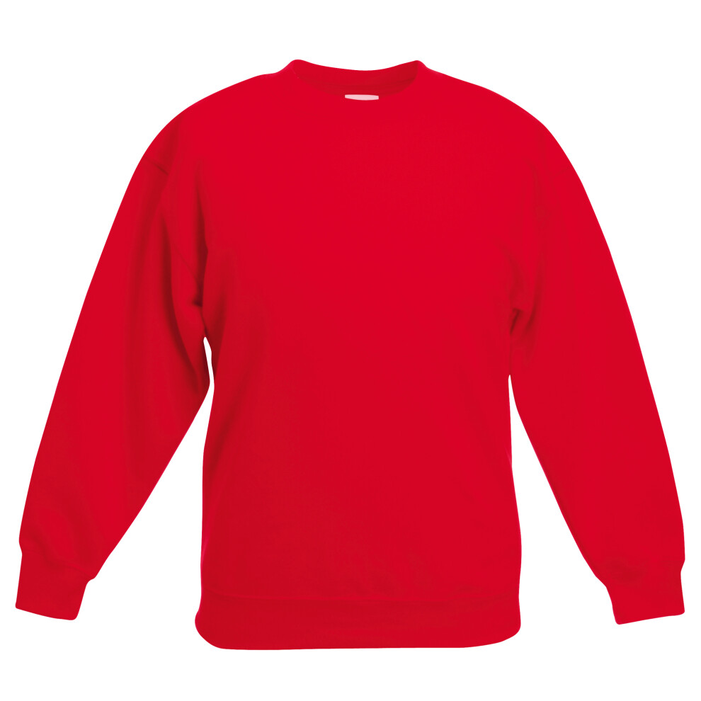 (14-15, Red) Fruit Of The Loom Kids Unisex Classic 80/20 Set-In Sweatshirt